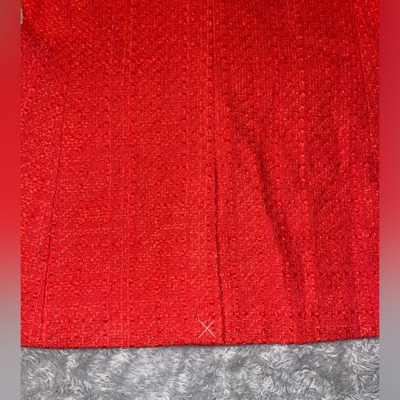 LOFT sz 4 Tweed Rapture Red Coral Double Breasted Blazer Jacket Business Holiday - Picture 11 of 16